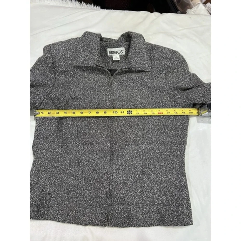 Briggs Women's Gray Jacket Plus‎ Size 10 Full Zip Front Lined Career Collared